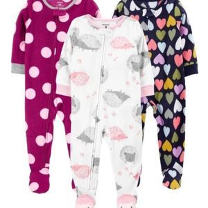 🆕 Carter's Sleeper Footie Pajamas Toddler 3T Set of 3 NWT